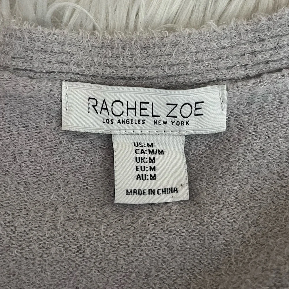{Rachel Zoe} Long Duster Cardigan Sweater with Tie Waist in Grey - Womens Medium
